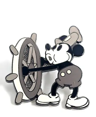 VTG 2002 Disney Steamboat Willie Mickey Mouse Whistling Wheel Pin Black White... • $33