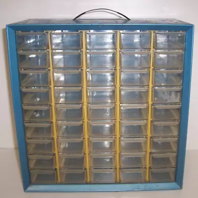 Vintage Akro Mills 45 Drawer Blue Metal Parts Cabinet Parts Craft Items • $35