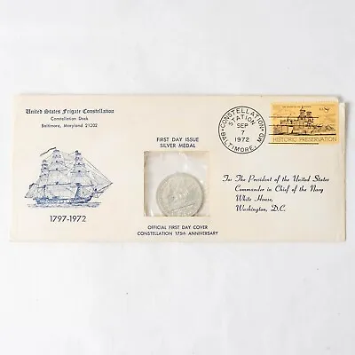 US Frigate Constellation Congressional Medal Silver First Day Cover 1972 #3 • $49.95