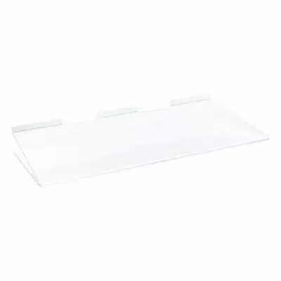 Clear Acrylic Slatwall Shelf With Bottom Support - W600 X D300mm • £24.99