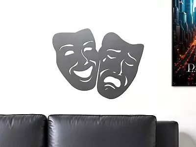 Theater Masks 01 Metal Comedy Tragedy Happy Sad Wall Art Room Decor Movie • $31