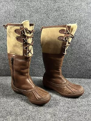 UGG  Belcloud Winter Duck Boots Women's Size 7 WP Leather Zip Sheepskin 1900 • $7999