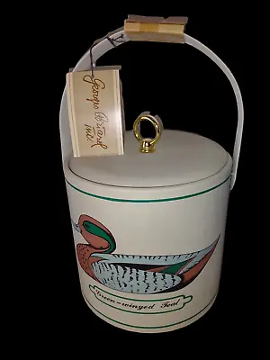 $79.99 • Buy Vintage Georges Briard Vinyl Ice Bucket Teal Mallard Duck Mid Century Modern NWT