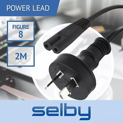 2m Mains Power Lead Cord Cable AU 2-Pin To Figure 8 Plug 240V 7.5A • $12.95