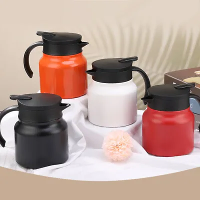 1L Thermal Coffee Carafe Jug Stainless Steel Insulated Tea Pot With Tea Strainer • £13.99