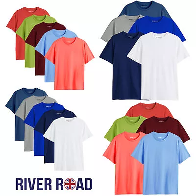 Mens Multipack T Shirts 3 & 5 Pack Cotton Plain Short Sleeve Round Crew Neck Tee • £6.99