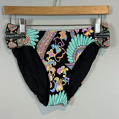 La Blanca Sunshine 79 Paisley Hipster Bikini Bottoms Size 10 Shirred NWT • $14.99