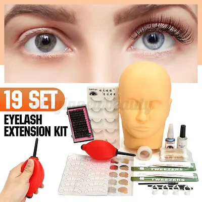 $28 • Buy Eyelash Extension Lash Kit Training Set Makeup Practice Mannequin Makeup  