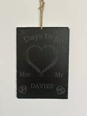 Personalised Wedding Countdown Sign | Engagement Gift | Mr & Mrs Plaque | • £8.50