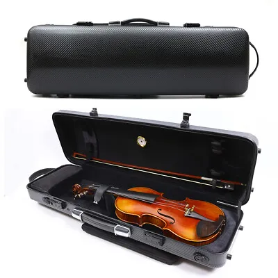 Advanced 4/4 Violin Case Box Carbon Fiber Violin Cases Strong Oblong Shape • $166