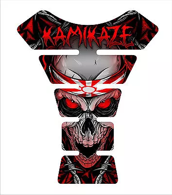 Fits Yamaha YZF R1 R6  3D Gel Red Kamikaze Skull Motorcycle Tank Pad Protector • $22.36