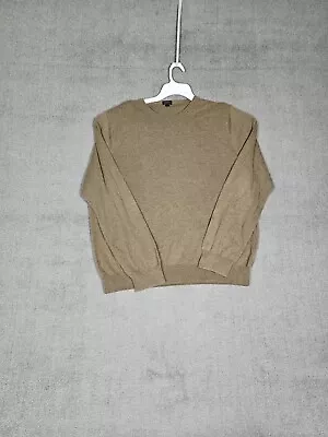 J Crew Mens Sweatshirt XL Brown Cotton Cashmere Blend  Long Sleeve Crew Neck  • $20