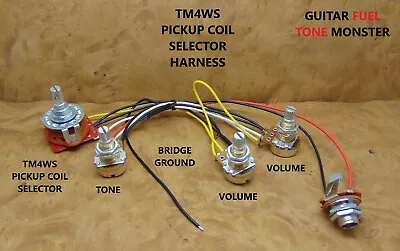 TONE MONSTER TM4WS Bass Guitar MM Soapbar Pickup Coil Selector Harness 2V/1T • $24.99