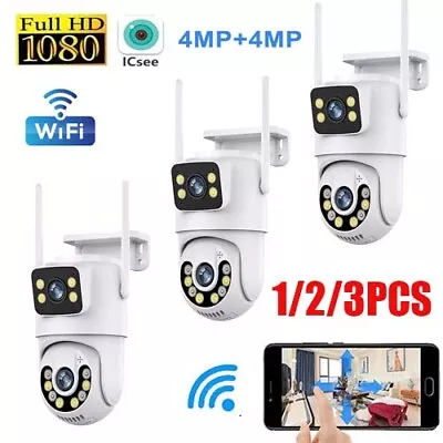 8MP Dual Lens IP Camera Wireless WIFI Outdoor CCTV HD PTZ Home Security IR Cam • £29.95