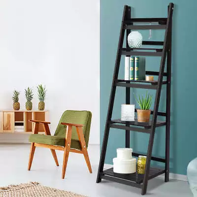 Artiss Bookshelf Corner Shelf 5 Tiers - ZANE Coffee • $88.21