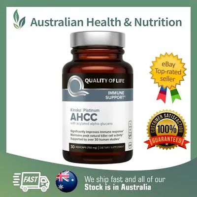 Quality Of Life Kinoko Platinum Ahcc 750mg 60 Capsules + Free Same Day Shipping • $194.95