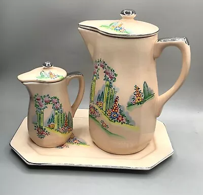 Mikori Ware Japan Hand Painted Tea Set/ Trayteapotcreamer/ • $175