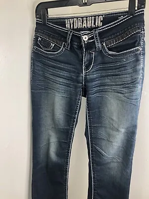 $9.90 • Buy Hydraulic Women’s Junior Crop Pants Size 3/4 Dark Blue Lola.           (B1)