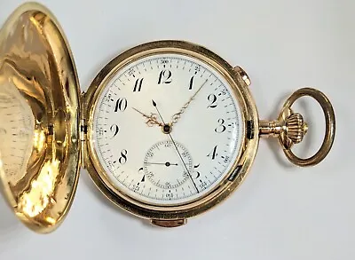 Antique 14 KT Gold Medaille D'or Bordeaux INVICTA REPEATER 1895 Pocket Watch • $4995