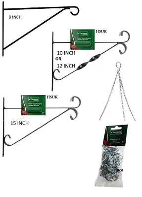 Hanging Wall Mount Bracket For Basket Garden Plant Topiary 10  12  15  Or Chain  • £2.95