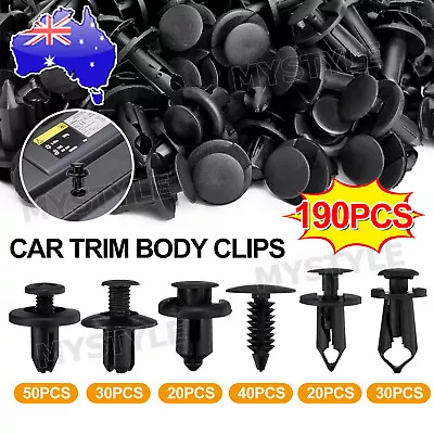 $10.45 • Buy 190x Car Auto Trim Body Plastic Push Pin Rivet Fastener Panel Moulding Clips AUS
