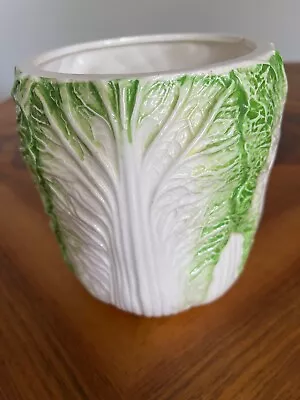 Vintage Ceramic Lettuce Leaf Storage Jar Cabbage Candy Dish Made In Japan • £10