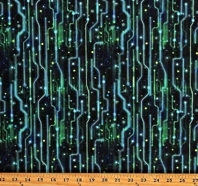 $14.95 • Buy Cotton Circuit Board Circuits Computers Technology Fabric Print By Yard D576.45