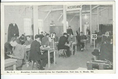 CH-213 MD Fort Gen Meade Reception Center Interview WWII Era Chrome Postcard • $12.50