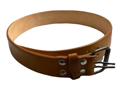 Mexican Genuine Leather Western Or Work Belt L/brown Men’s Sz 46  /1. 3/4 Width • $19.98