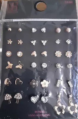 NOBO 18 Pair Pack Of Hypoallergenic Fashion Earrings NWT • $10.99