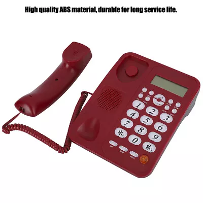 Red Desk Phone Home Business Landline Wired Telephone Caller ID Fixed Lan UK GDS • £28.49
