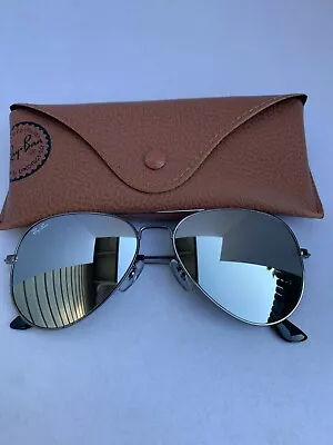 Ray-Ban Aviator Sunglasses 004/30 RB3025 58m Gunmetal Frame Silver Mirror Lenses • $1.25