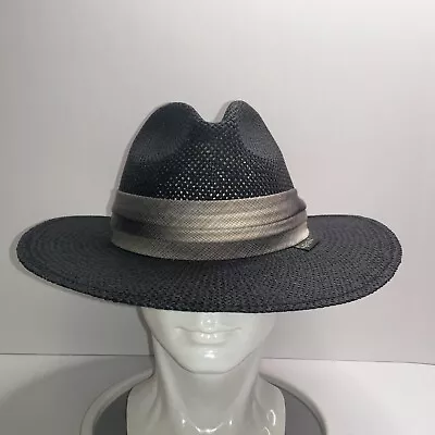 Vintage Chi Chi Rodriguez Straw Golf Hat Black Gray Band Gambler Collection • $24.99