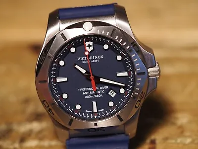 Victorinox Swiss Army Men's Watch 241734 Navy Blue Dial Blue Silicon Strap 45mm • $225