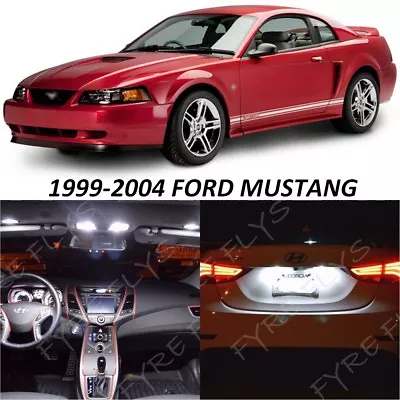 9x White LED Interior Lights Package Kit For 1999-2004 Ford Mustang +Tool FM6W • $11.89