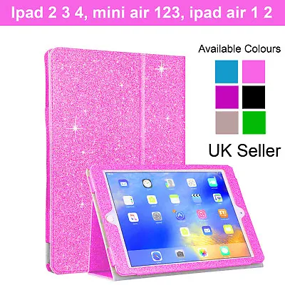 Smart Stand Magnetic Glitter Leather Case Cover For All IPad AIR / MINI Models • £5.99