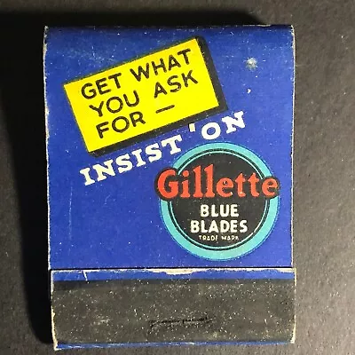 Gillette Blue Blades / Schulte Cigar Store Full Matchbook C1930's 20-Strike VGC  • $19.99