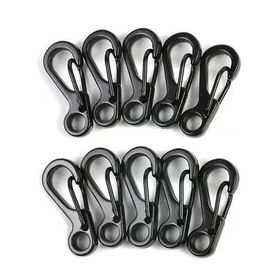 10Pcs Mini Stainless Steel Keychain Snap Clip Hook Carabiner D-ring Buckle Dural • $7.28