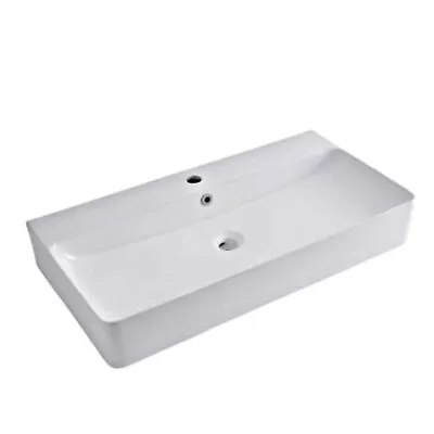 £160 • Buy Ceramic Rectangular Countertop Wall Mounted Hung Bathroom Basin Sink – 800mm 