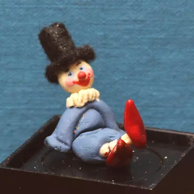 Vintage CLOWN In Top Hat & Red Shoes DOLLHOUSE MINIATURE OOAK Figurine • $29