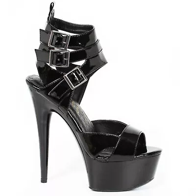 Ellie Shoes - 609-ATHENA - 6  High Heel Peep Toe Platfofrm - Size: 9-Black • $52.99