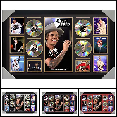 $216 • Buy Justin Bieber 4 CD Signed Framed Memorabilia Large - Multiple Variations - V1