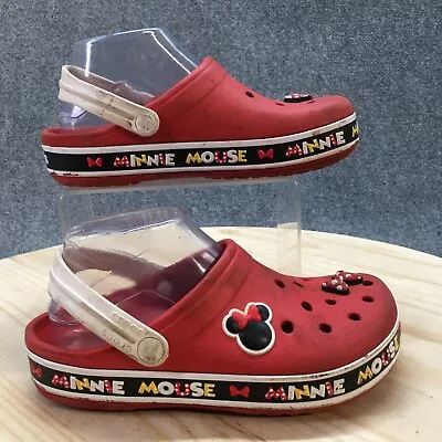 Disney X Crocs Shoes Womens 6 Minnie Mouse Slip On Clogs 205630 Red Rubber • $75.99