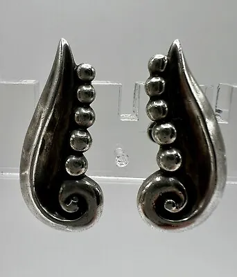 Early Margot De Taxco Sterling Silver Earrings - Signed - Screw Back - 1948/1949 • $197.75