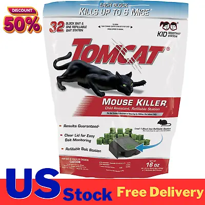 Mouse Mice Rat Killer 32 Blocks Bait Poison Rodent Station Trap Control 0.5-oz • $11.91