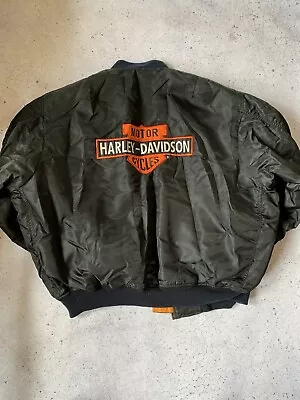Harley Davidson Ma1 Bomber Jacket Size Xxl Vintage Men Jacket Moto • $75