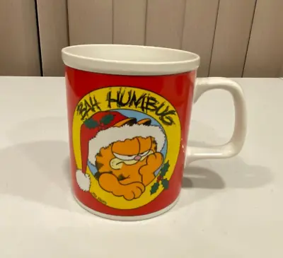 1978 Vintage Garfield BAH HUMBUG Christmas Coffee Mug Cup Enesco • $5