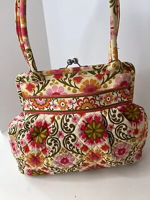 Vera Bradley Eloise Bag In Snap Kiss Lock Purse Floral Tote Summer • $29.95