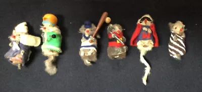 Vintage Lot Of 6 Original Fur Toy Mice Made In West Germany • $75.99