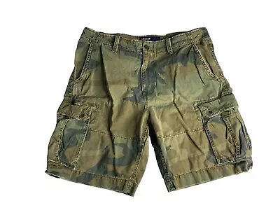 Vintage American Eagle Mens Cargo Shorts Size 36 Baggy Army Camouflage Y2K • $22